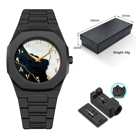 Arabic Aura Watch - Black & Gold